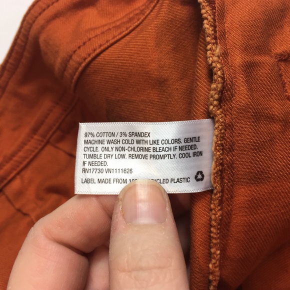 Ava & Viv Womens Shorts Stretch Jean Denim Rust Deep Orange Sz 20W NWOT - Picture 6 of 10